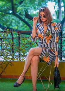 Striped Blazer Dress