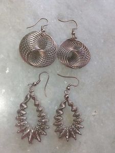 Stylish Silver-Tone Dangle Earrings Set