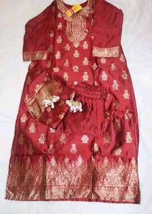 Elegant Maroon Kurta Set Never Used Totally New
