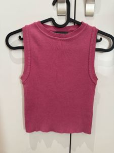 Pink Sleeveless Crop Top