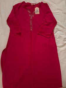 Elegant Red Embroidered Kurti