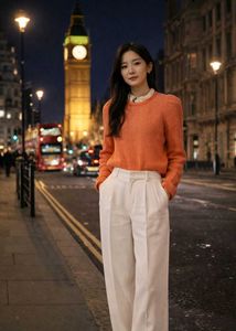 Zara Orange Puff Sleeve Top