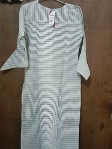 Striped long kurta plazzo set