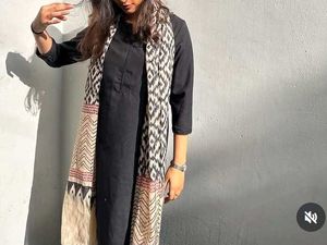 Black Suit with Printed Dupatta