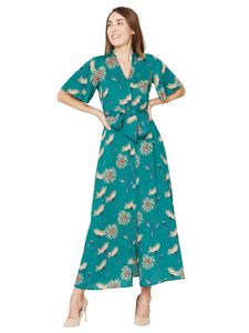 Vero moda Green Printed Floral Maxi Dress