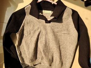 Two-Tone Ribbed Knit Top