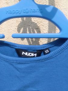 Blue Cut-Out Tank Top