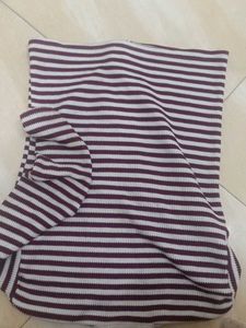 Purple With White Lined Sweater