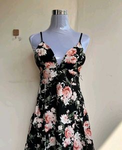 Floral Print V-Neck Dress