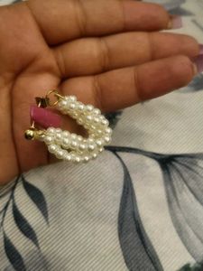 Pearl Hoops Earings