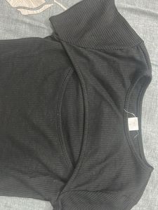 Black Cutout Ribbed Top