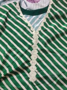 Green Striped Kurta