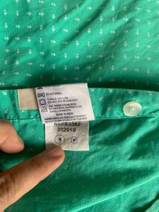 Arrow Sport Sea Green Pure Cotton Casual Shirt