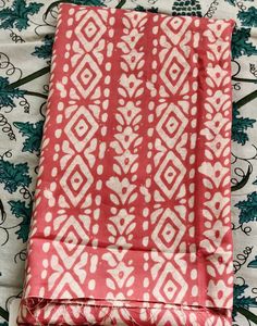 Pink &amp; White Cotton Fabric
