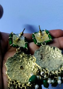 Green Colour 2 Jhumka Set