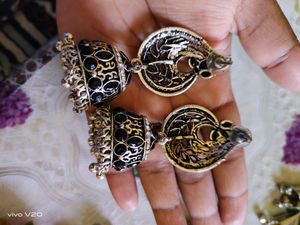 Beautiful Golden And Silver Earrings 😍😍