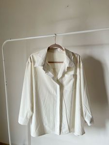 OVERSIZED White Solid Casual Shirt
