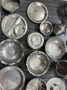 Vintage Miniature Stainless Steel Kitchen Set