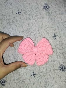 Crochet Bow Hair Clip