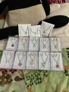 Necklace Charm Chain with adorable earrings