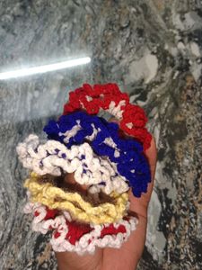 Colorful Handmade Crochet Scrunchies