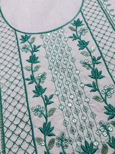 Combo Of 2 Neck Embroidery Patches White RamaGreen