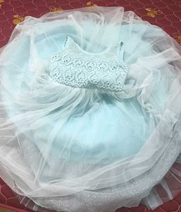 Sparkling Sky Blue Party Dress for Girls