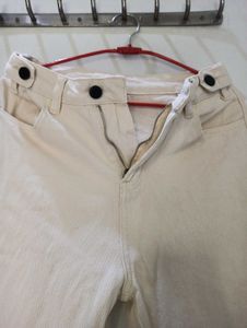 Cream Wide Leg Pants
