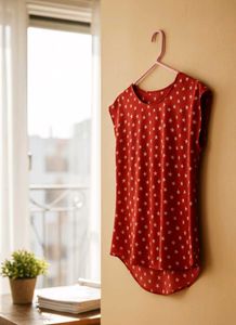 Red Star Print Top