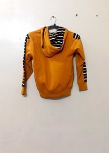 Cozy Mustard Yellow Striped Hoodie