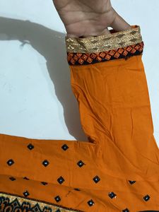 Dhoti Patilya Dress( Orange And Black)