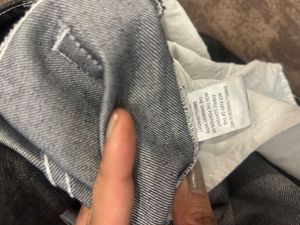 Grey Jeans With White Stitching