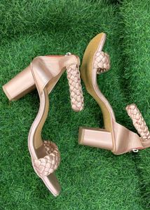 Braided Ankle Strap Heels