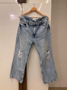 Ripped Wide Leg Jeans