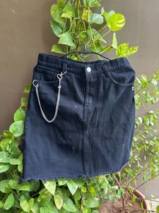 Imported Denim Skirt, Ripped bottom