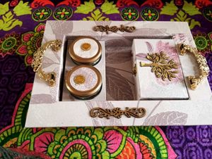 Dryfruit Tray With Two Glass Jars And Box