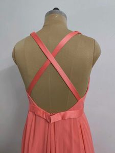 Coral Gown with Slit