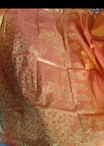 Elegant Orange Silk Saree