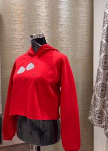 Red Crop Hoodie