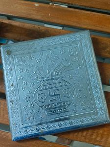 Embossed Silver cover Pooja Chowki