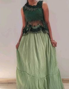 Crop Top Skirt Set