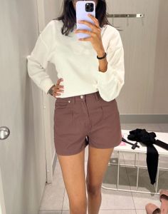 Brown Denim Shorts - H&M
