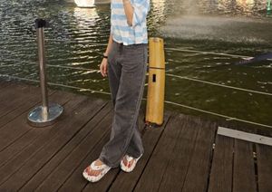 Gray Wash Wide Leg Jeans
