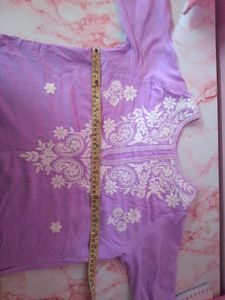 kurti embellished with white embroidery