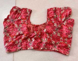 Light Pink Floral Saree with Matching Blouse