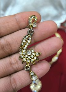 Golden Diamond Jewellery Set( Necklace &amp; Earrings)