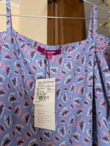 Leaf Print Cold Shoulder Top (never used)