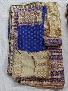 Blue Golden Heavy Bridal Wear Lehenga Choli