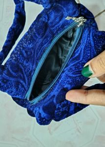 Royal Blue Velvet Handbag
