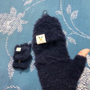 Fingerless Gloves With Finger Cover